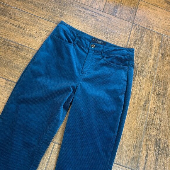Laundry by Shelli Segal Dark Teal Stretch Corduroy Flare Bootcut Jeans Size 2 - Picture 9 of 10